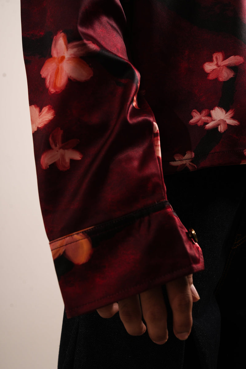 CRIMSON SILK SHIRT