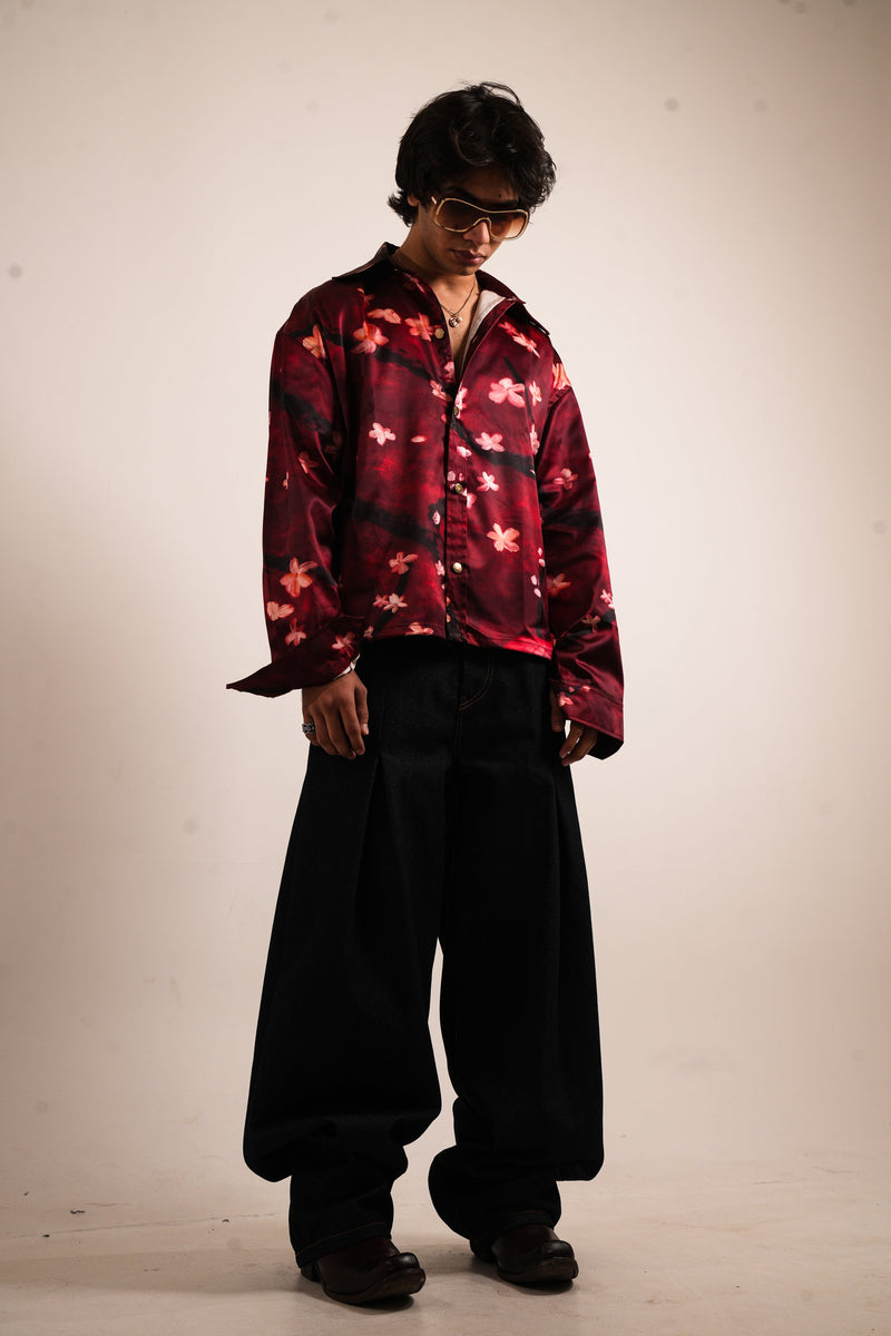 CRIMSON SILK SHIRT