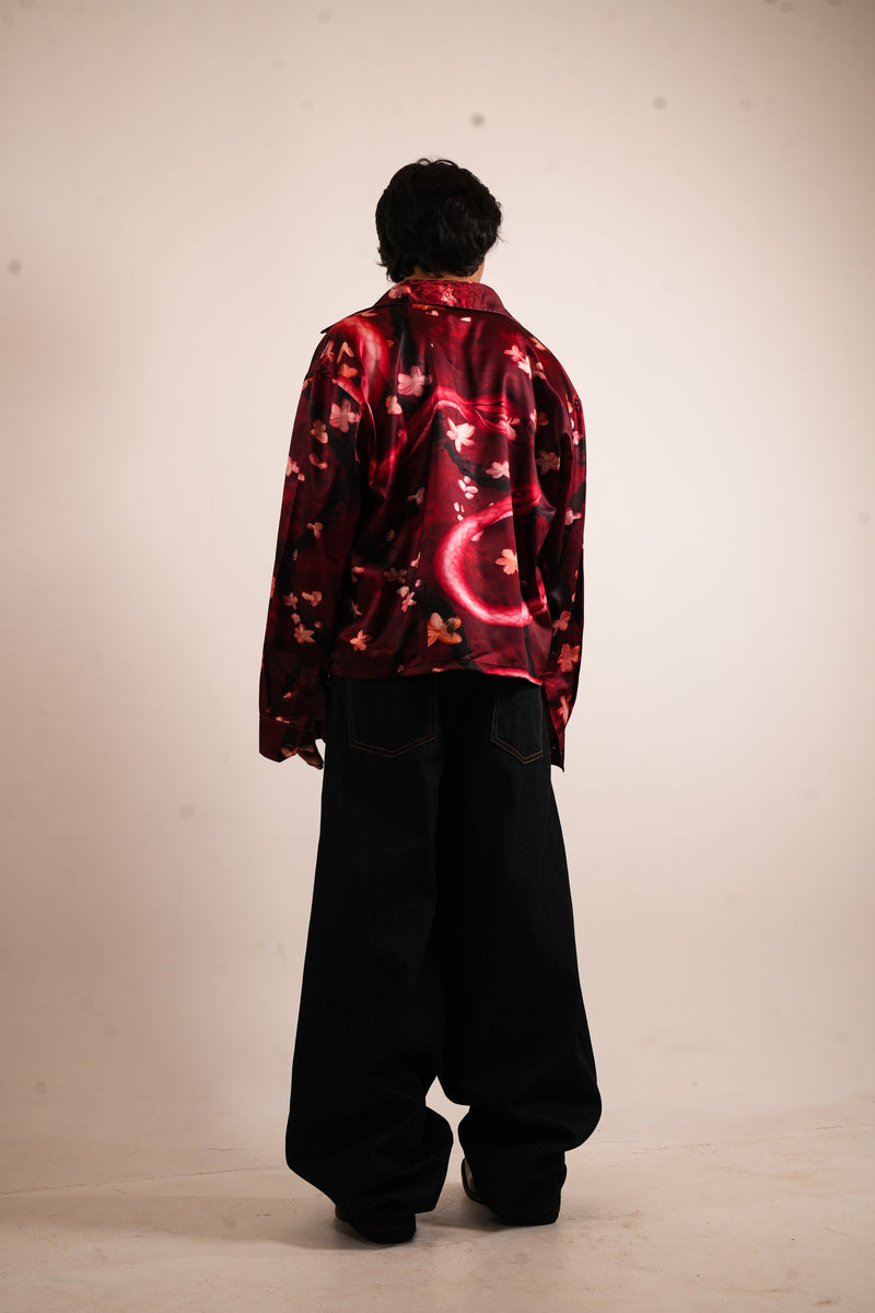 CRIMSON SILK SHIRT