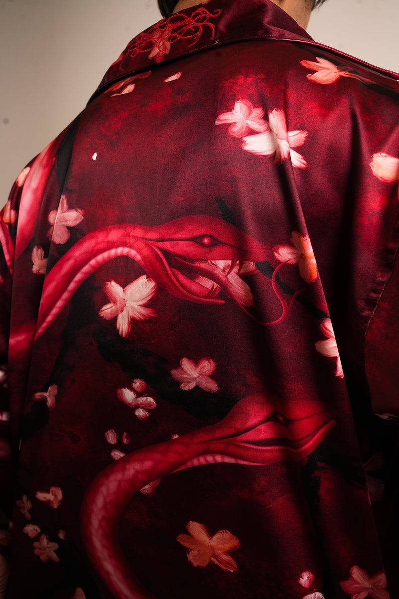 CRIMSON SILK SHIRT