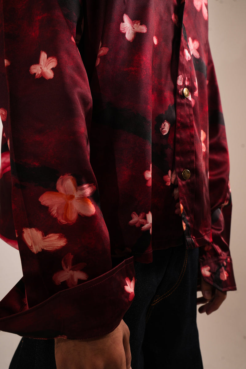 CRIMSON SILK SHIRT