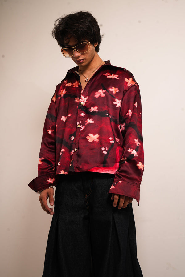 CRIMSON SILK SHIRT