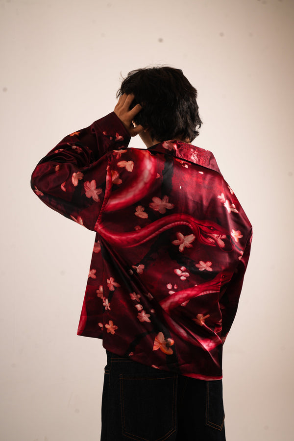 CRIMSON SILK SHIRT