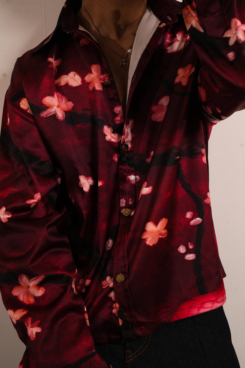 CRIMSON SILK SHIRT